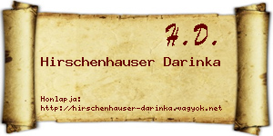 Hirschenhauser Darinka névjegykártya